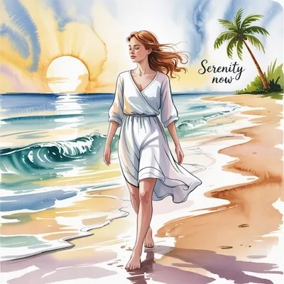 Reclaim your mental space with meditation — mindful beach walk for mental clarity and relaxation.