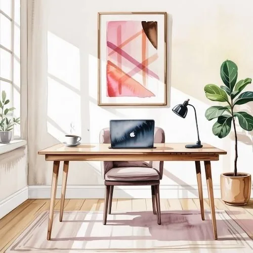 Feng Shui Home Office Tips on choosing the best desk location for success.