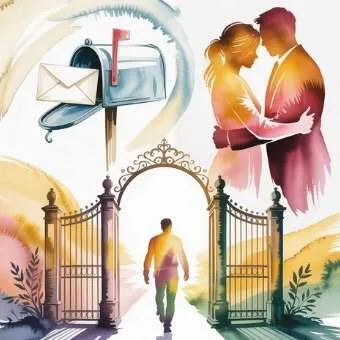 Watercolor collage of letter, friendship, and freedom scenes showing the Law of Assumption in action.