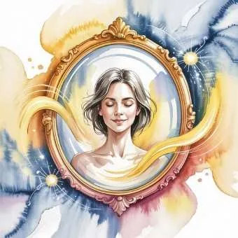 Peaceful woman surrounded by golden light, symbolizing integration and expansion in a morning lottery manifestation routine to attract abundance