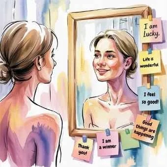 Positive affirmations building a winning lottery mindset.