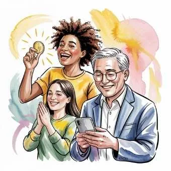 People celebrating small lucky moments, symbolizing everyday good fortune.