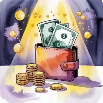 Unexpected cash on a table—early-flow signs of winning the lottery.