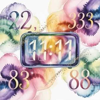 11:11 and 888 glowing softly—numeric signs of winning the lottery.