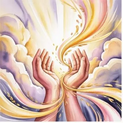 Hands releasing golden light to symbolize understanding the true meaning of letting go in lottery manifestation.