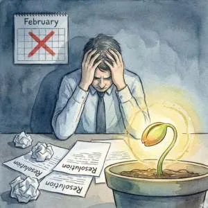 Illustration of a clock striking midnight, contrasting failed resolutions with a successful Neville Goddard New Year manifestation routine.